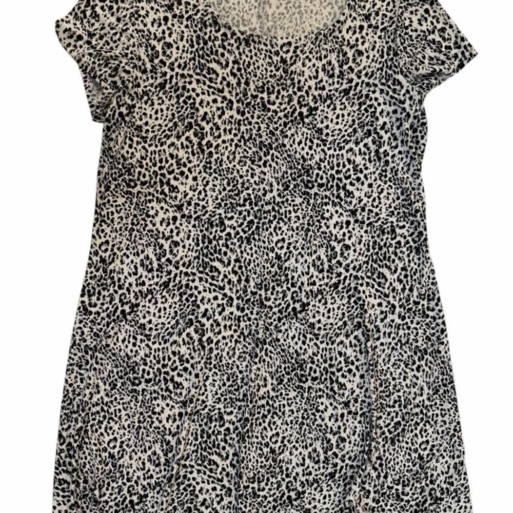 MSK black and beige leopard print dress
